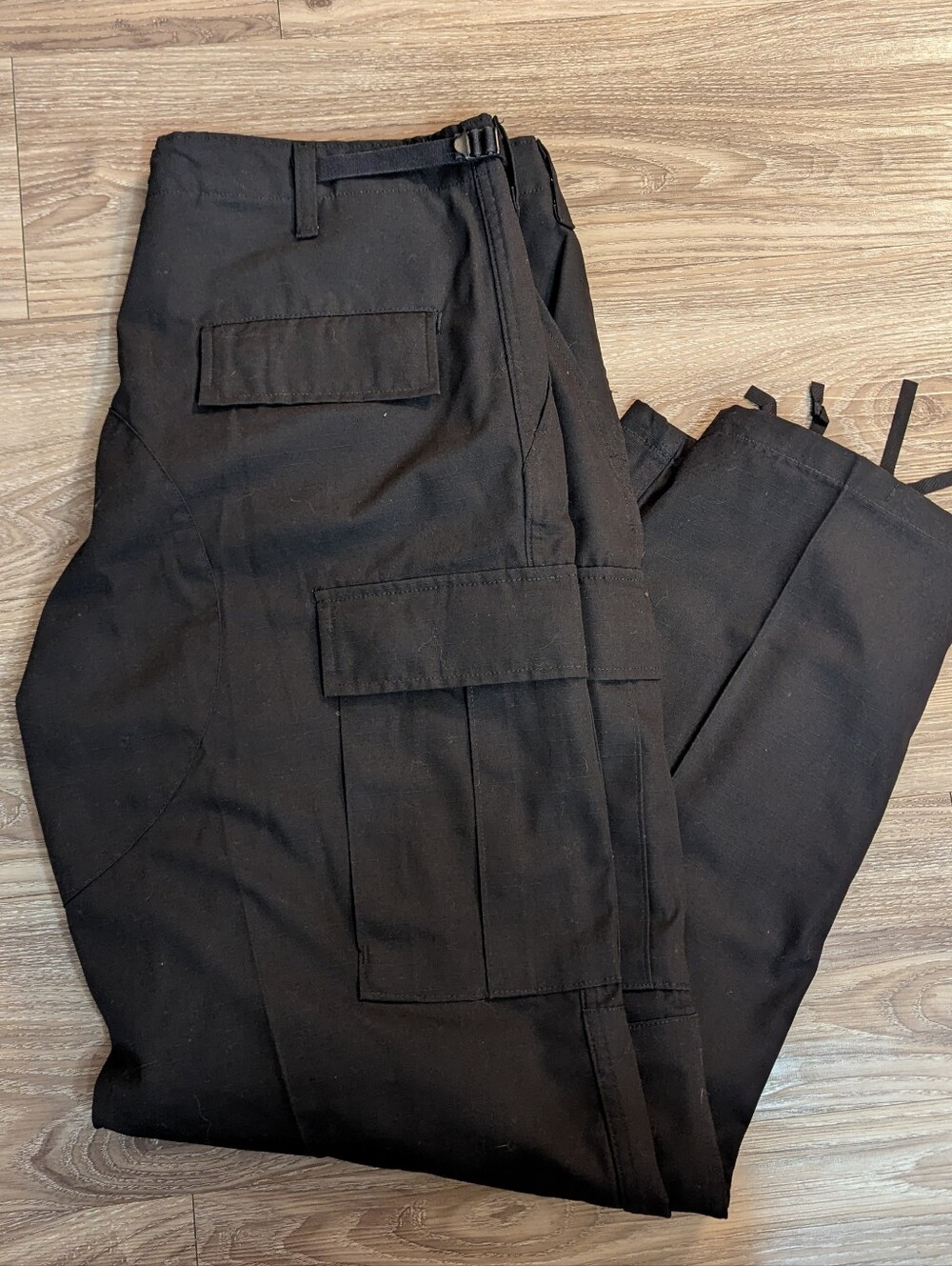 Tru Spec Black Military Utility Cargo Pants - Adjustable Waist Tactical Style L